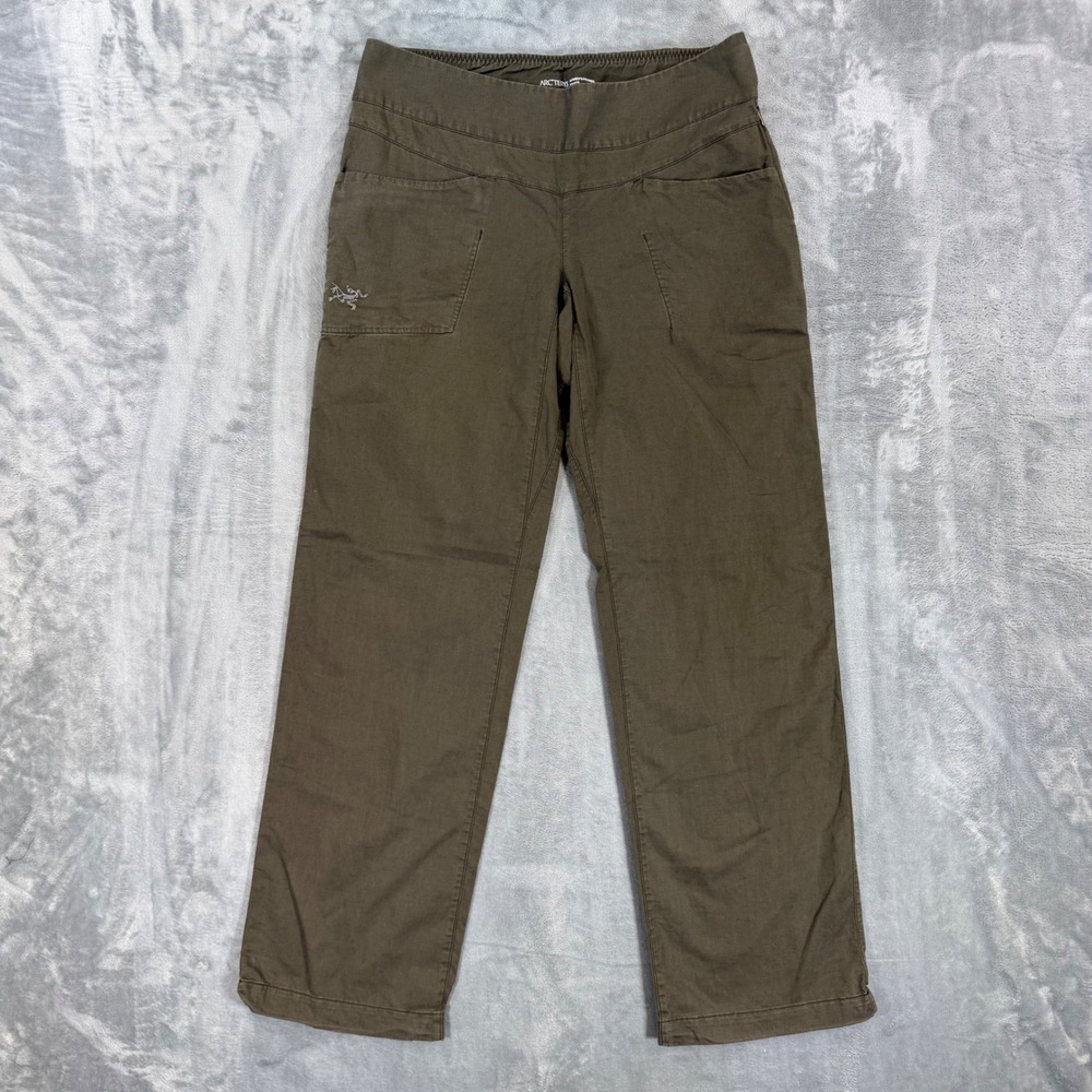 Arcteryx Relaxed Fit Linen Pants Womens Size 10 Olive Green Linen Cotton